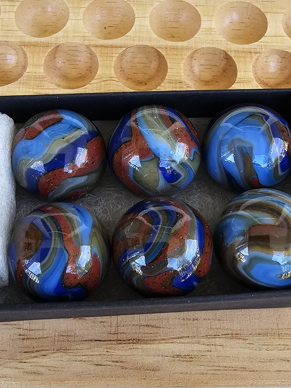 Dave's Appalachian Swirls DAS Blue Racer Marbles 2019 Box Set 6 Pennsboro WV
